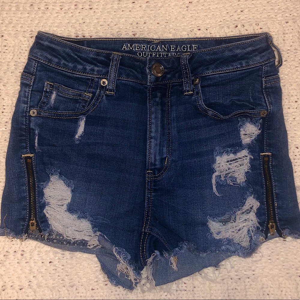 American Eagle Super Hi-Rise Shortie Jean Shorts